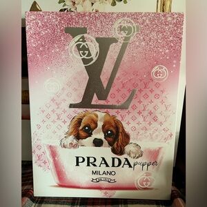 🐾 New 🐾 Prada Pupper Pink Canvas Art 🐾